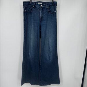 Good American Soft Good Waist Palazzo Jeans wide leg woman’s size 10 / 30 blue
